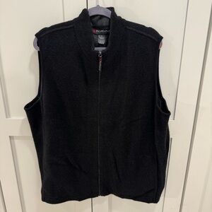 Men's red maple Black alpaca blend Sleeveless zip up vest sz XL